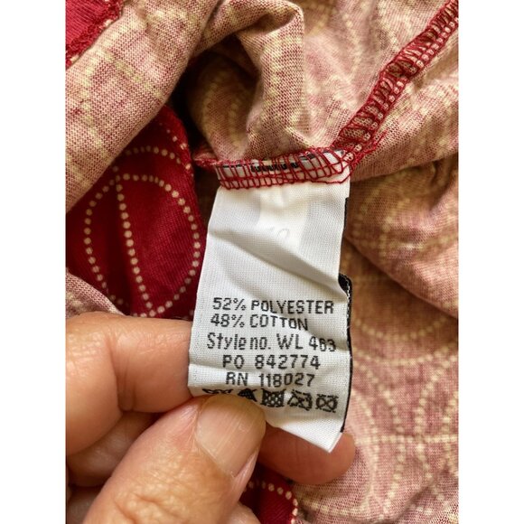 Boden Women's Red Circle Pattern Button Shirt Small Cottagecore Classiccore NWT - Picture 5 of 6